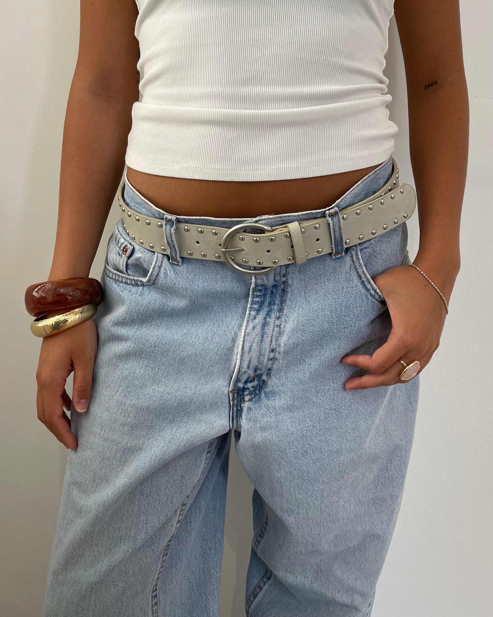 Studded Belt (Ivory)