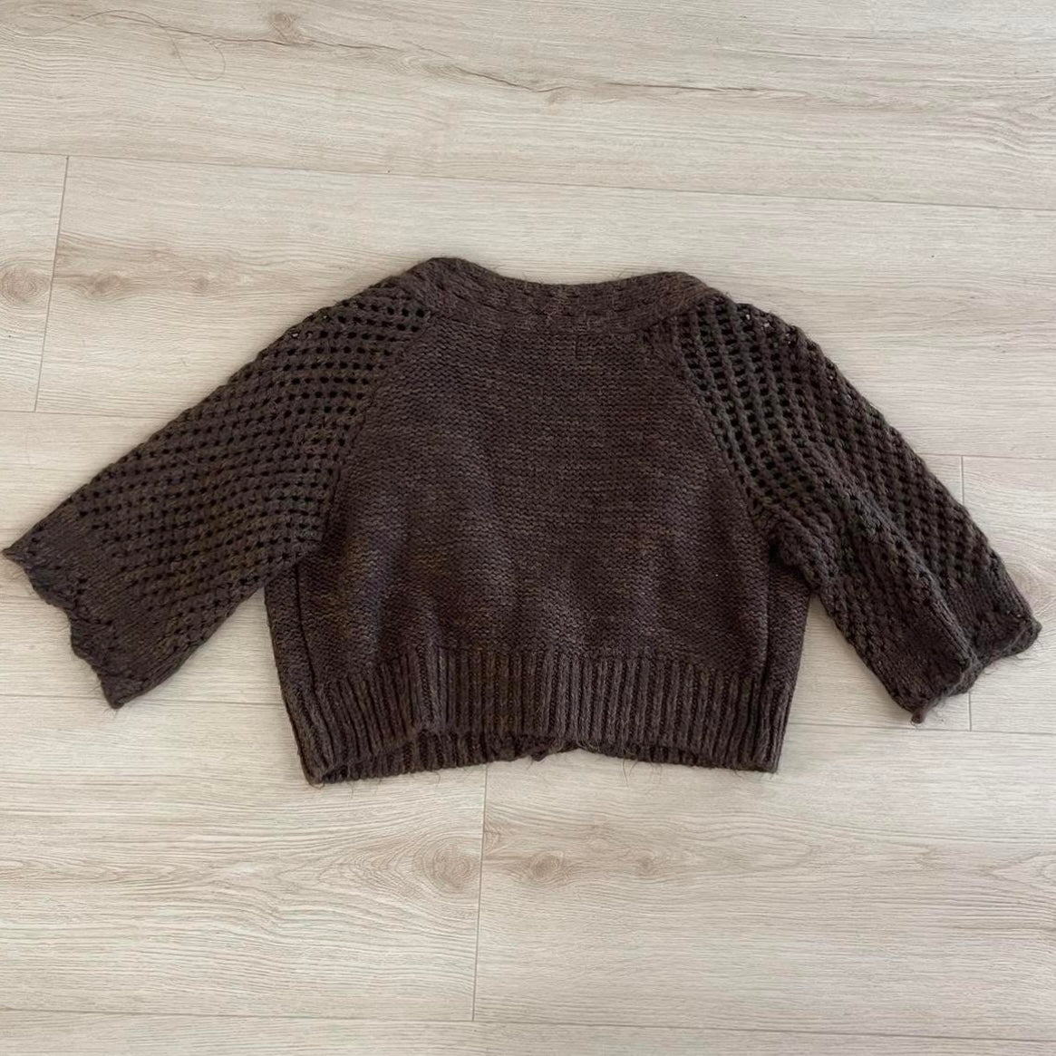 Brown Cropped Cardigan LG