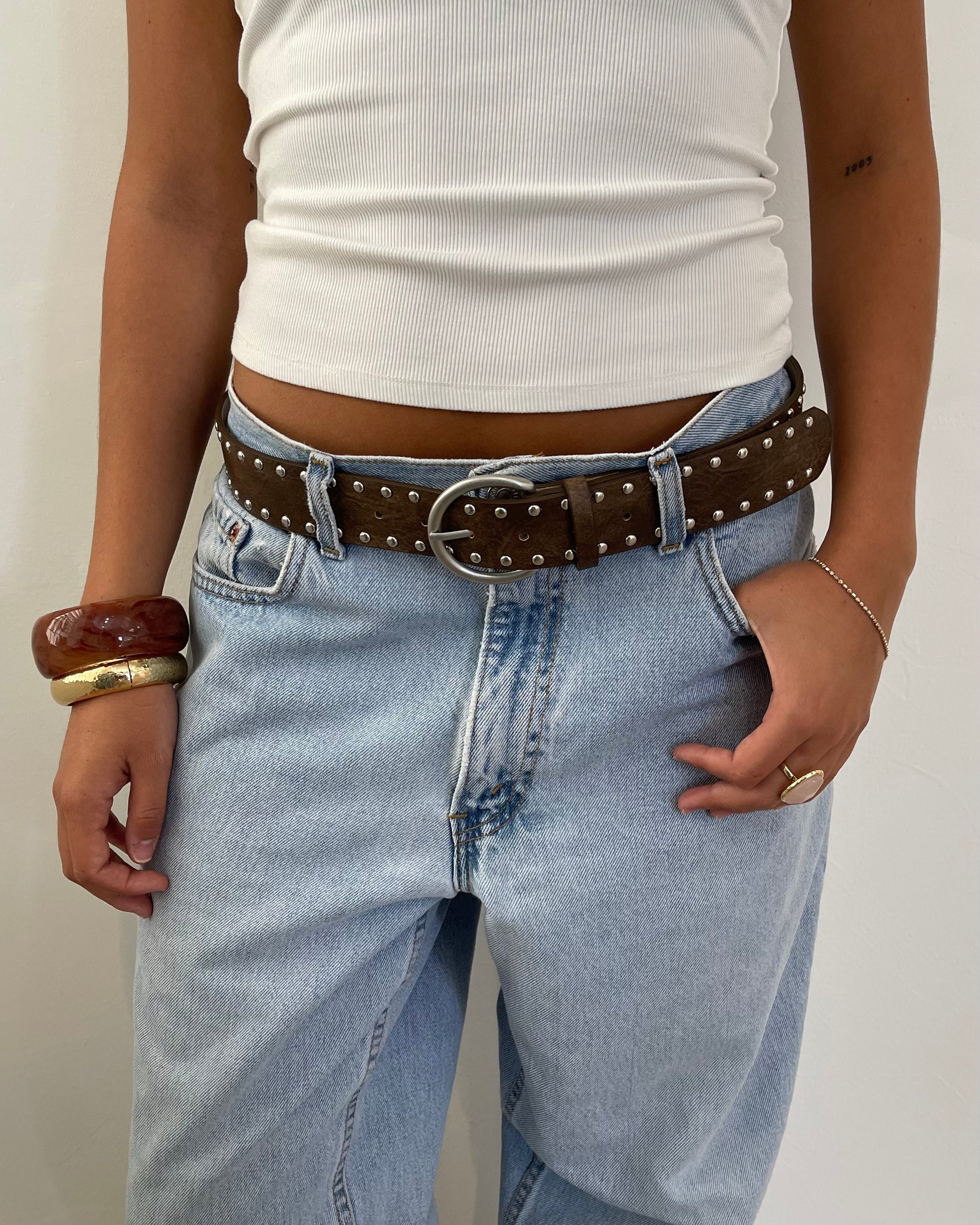 Studded Belt (Brown)