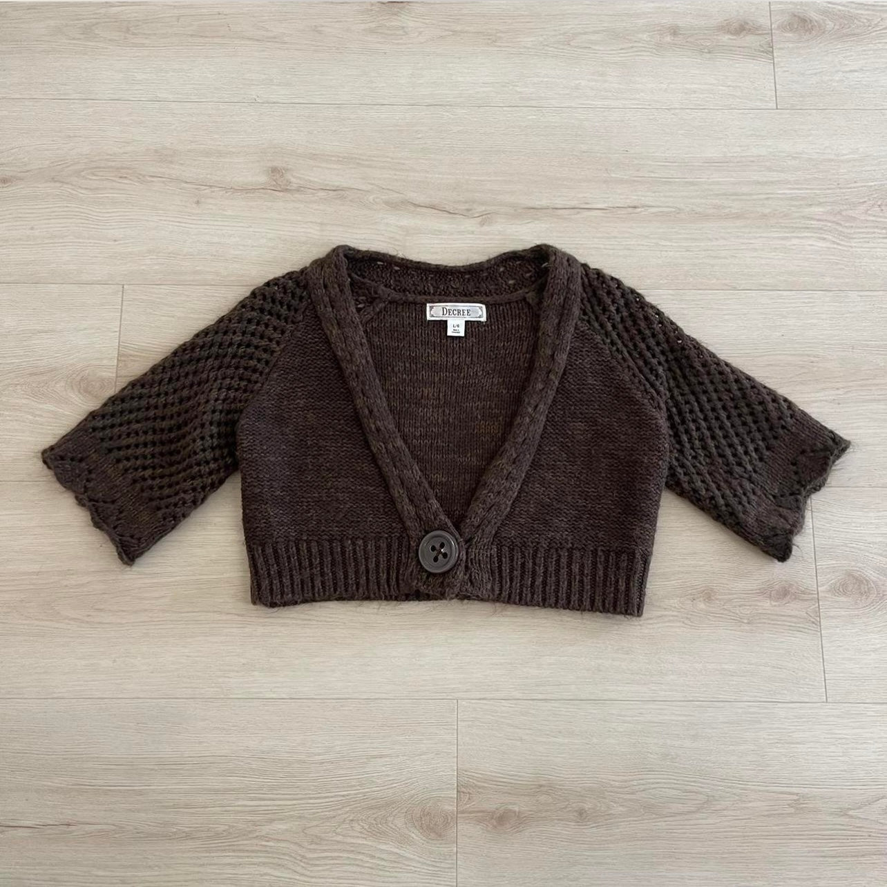 Brown Cropped Cardigan LG