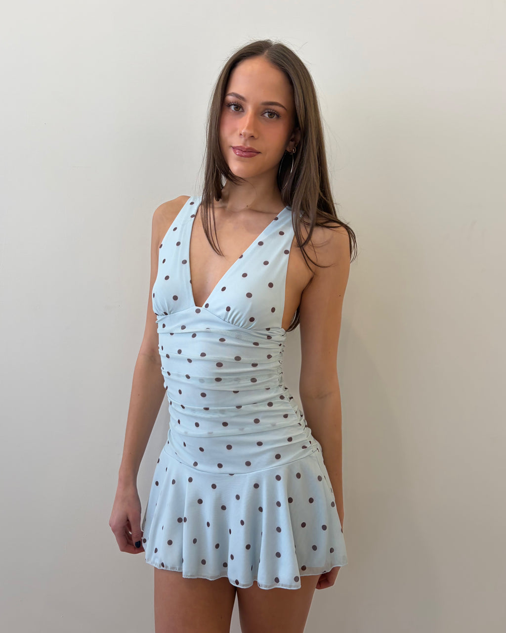 Ava Dress (Blue Polka Dot)